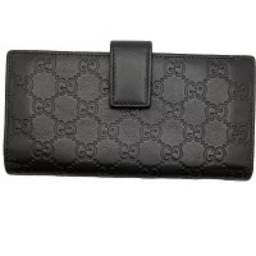 Gucci Wallet Long Hook Brown Double Snap Closure Calfskin ssima Button Brown